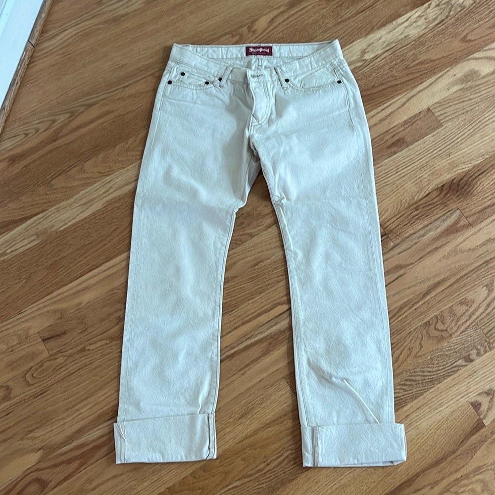 Stronghold beige white jeans boyfriend jean style
